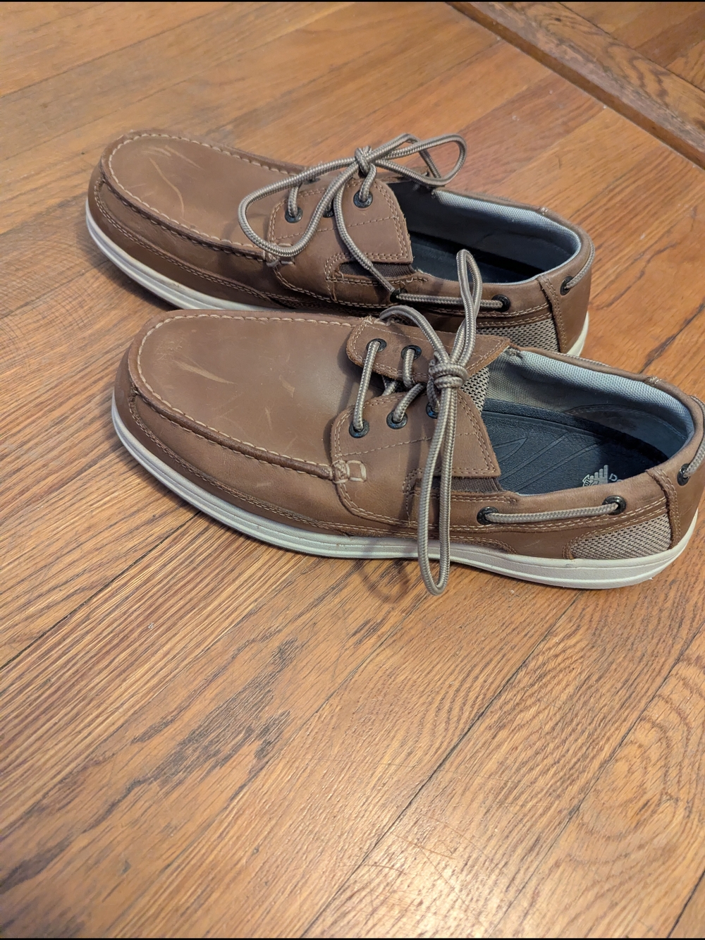 Dockers Brown Lace-Up Boat Shoes - Casual Leather Deck Shoes Size 11.5 W
